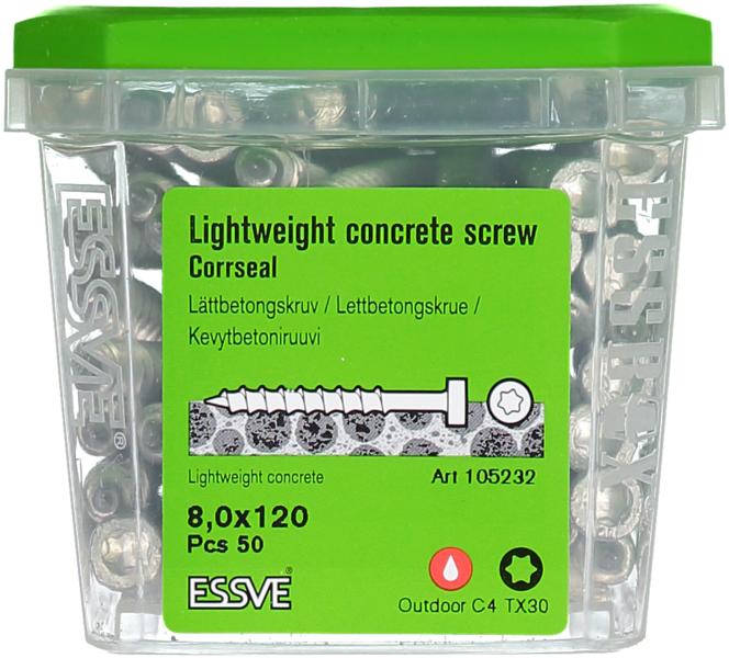 LÄTTBETONGSKRUV 8X120 CS 50ST INDU-PROG
