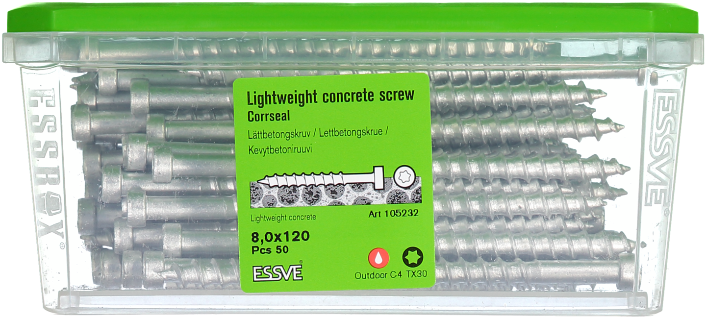 LÄTTBETONGSKRUV 8X120 CS 50ST INDU-PROG