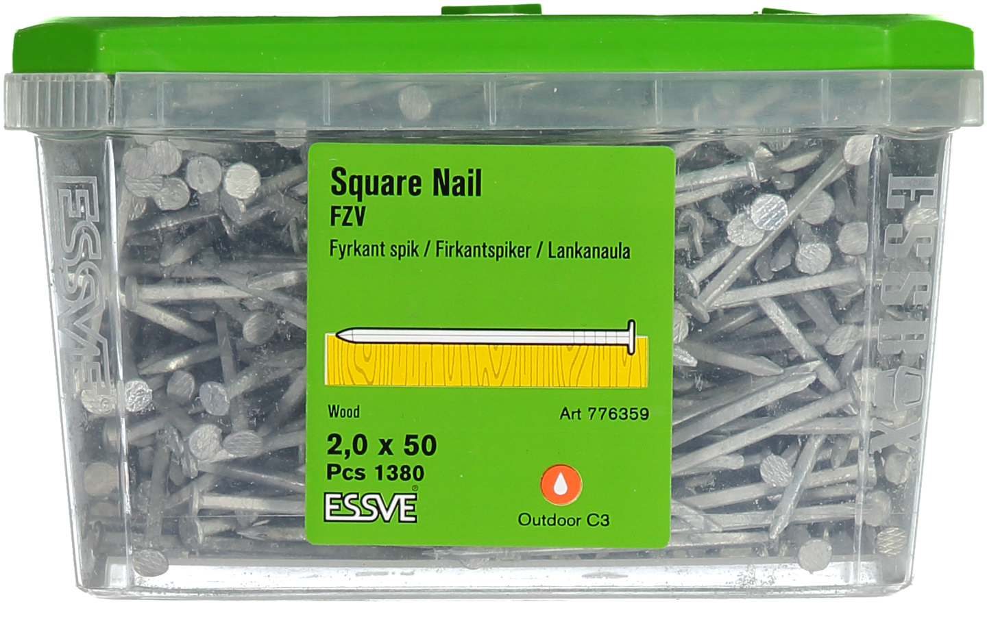 SPIK FYRKANT FZV 2,0X50 1380ST