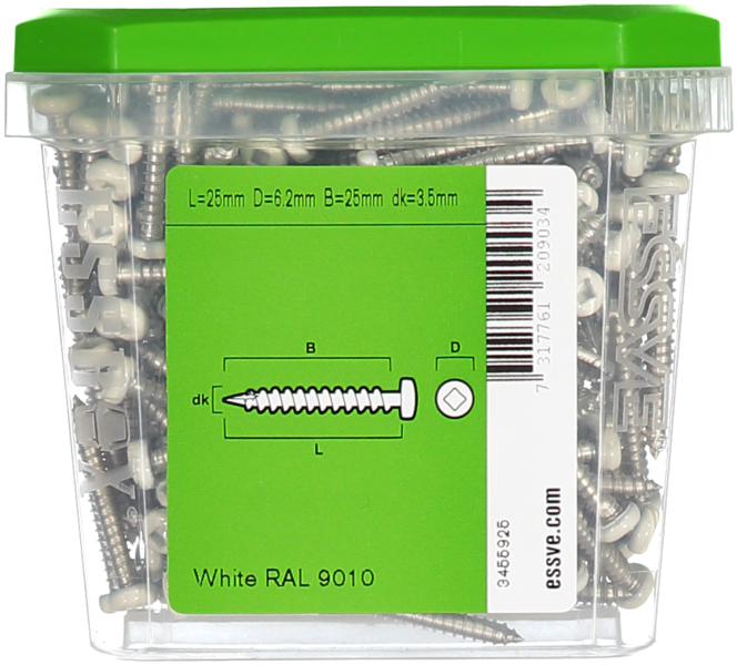 FÖNSTERBLECKSKRUV ESSVE ROSTFRI A2 VIT R1 3,5X25 200ST
