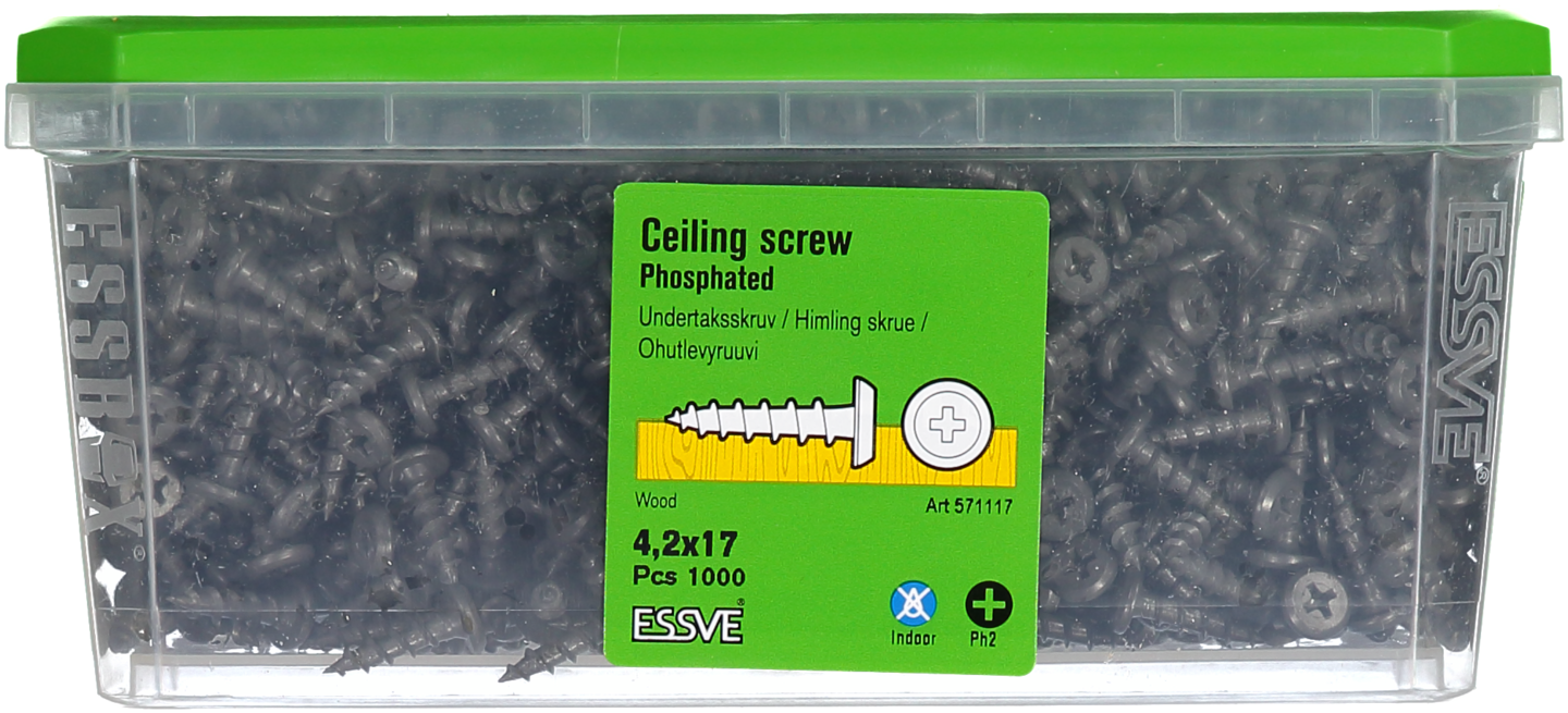 UNDERTAKSSKRUV 4,2X17 1000ST FOSFATERAD