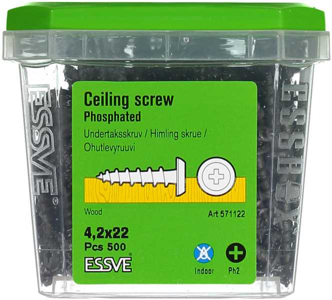 UNDERTAKSSKRUV 4,2X22 500ST FOSFATERAD