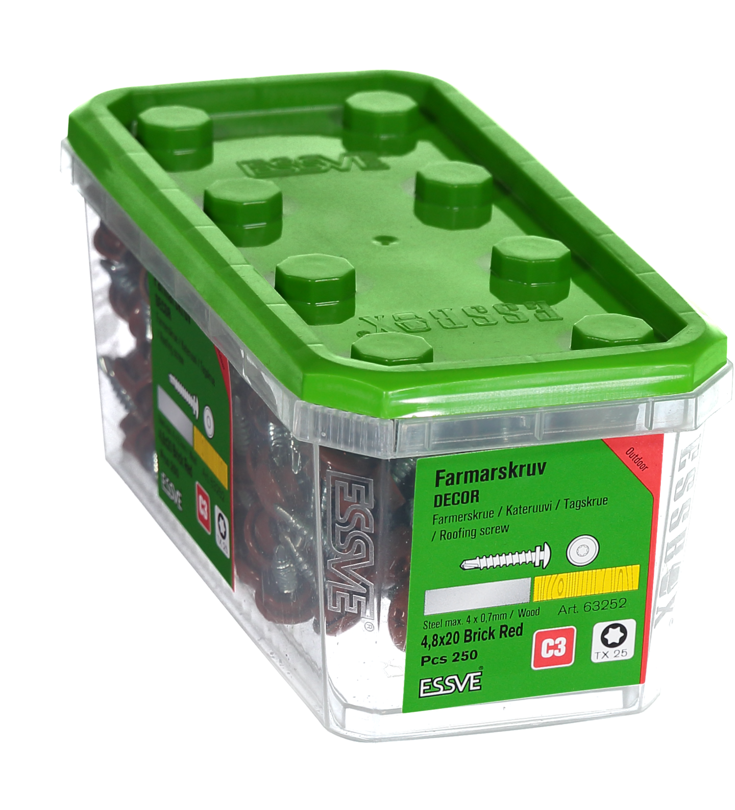 VINDSKIVESKRUV TRÖD 4,8X20 250 TX25 FARMARSKRUV DECOR