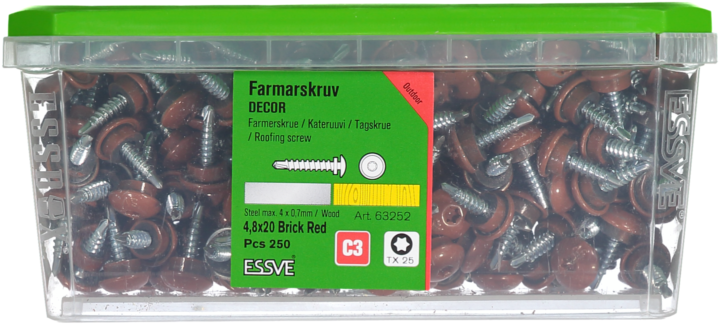 VINDSKIVESKRUV TRÖD 4,8X20 250 TX25 FARMARSKRUV DECOR