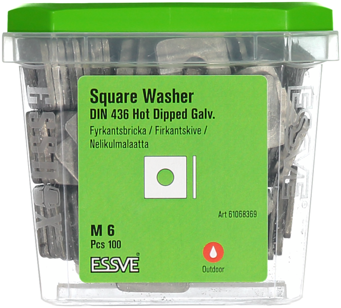 FYRKANTSBRICKA ESSVE FZV M6 100ST