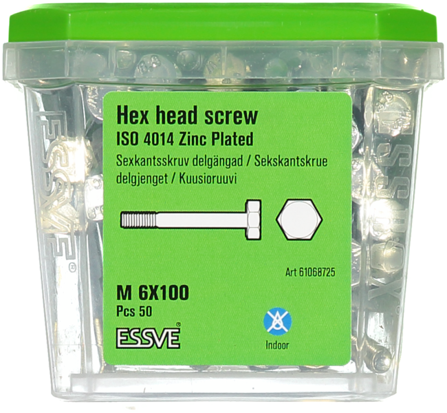 SEXKANTSKRUV D FZB M6X100 50ST