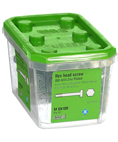 SEXKANTSKRUV D FZB M6X100 50ST