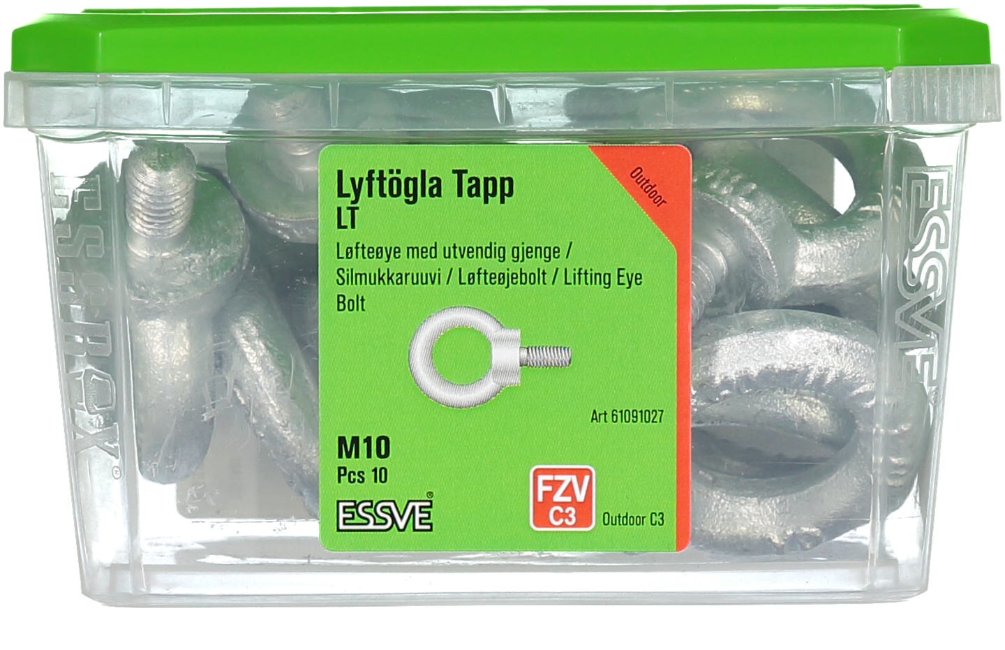 LYFTÖGLA ESSVE GÄNGAD TAPP FZV 45MY DIN580 M10 10ST