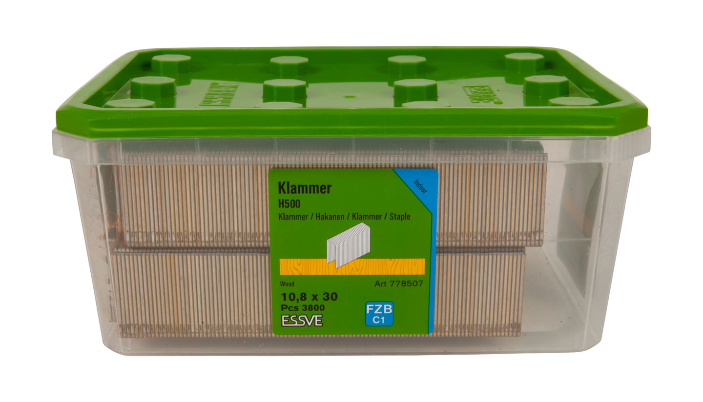 KLAMMER H500 RYGG 10,8 X BEN 30MM TRÅD FZB 1X1,2MM