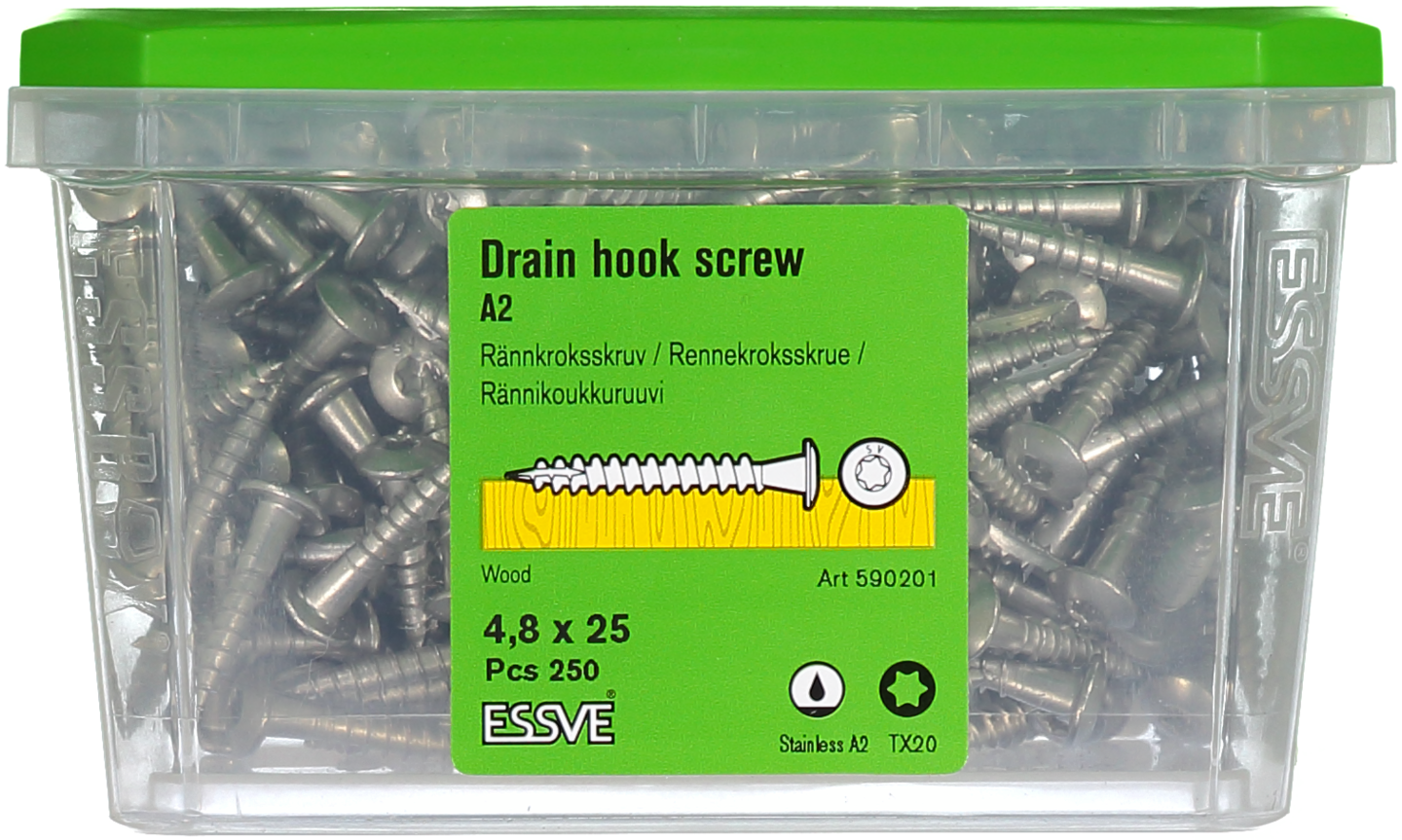 RÄNNKROKSKRUV A2 4,8X25 250ST