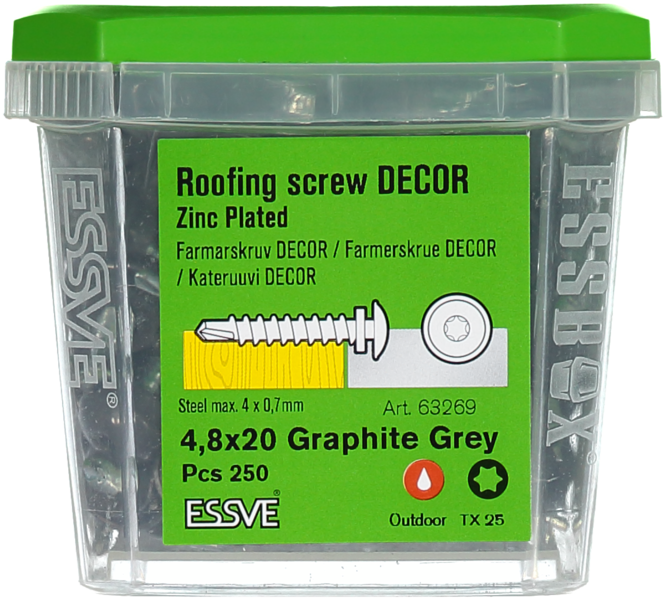 FARMARSKRUV DECOR FZB 4,8X20TX25 GGR 250ST