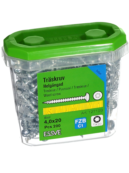 TRÄSKRUV HG KS INV 4,0X20 200 TX20