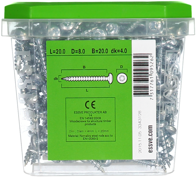 TRÄSKRUV HG KS INV 4,0X20 200 TX20