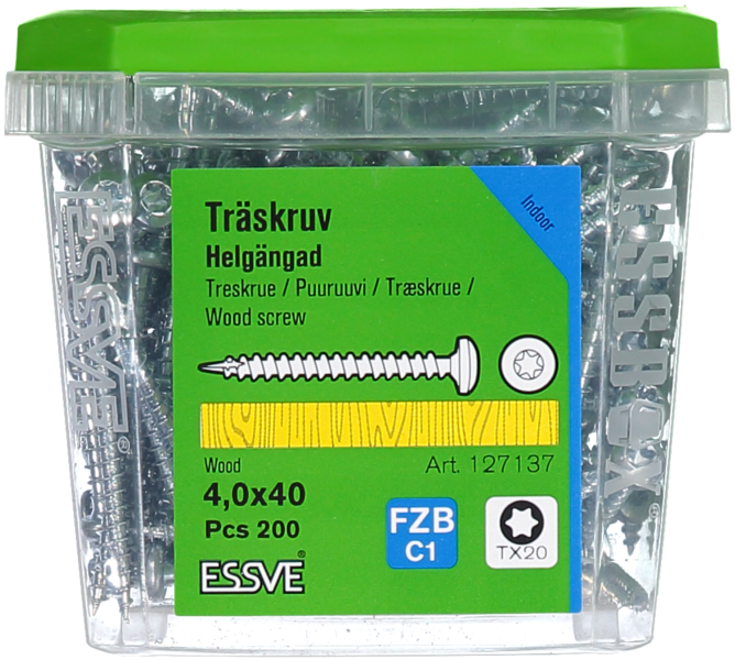 TRÄSKRUV HG KS INV 4,0X40 200 TX20