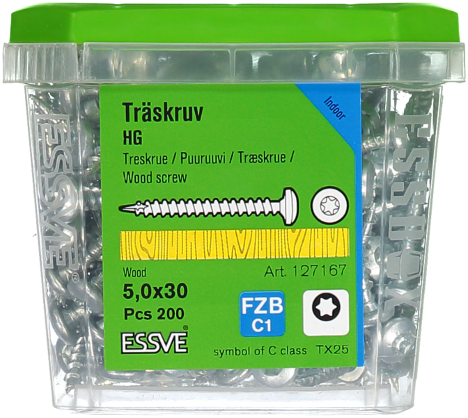TRÄSKRUV HG KS INV 5,0X30 200 TX25