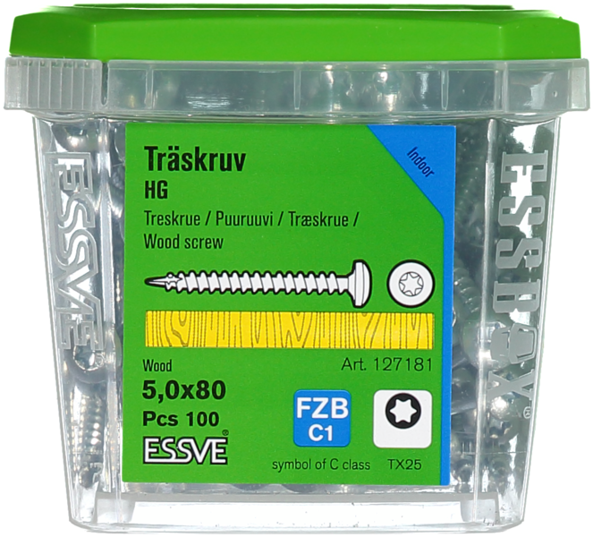 TRÄSKRUV HG KS INV 5,0X80 100 TX25