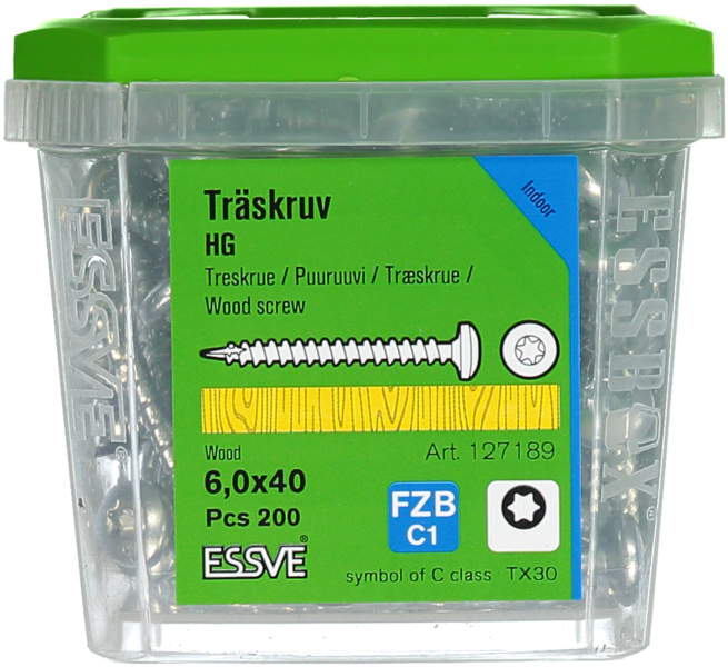 TRÄSKRUV HG KS INV 6,0X40 200 TX30