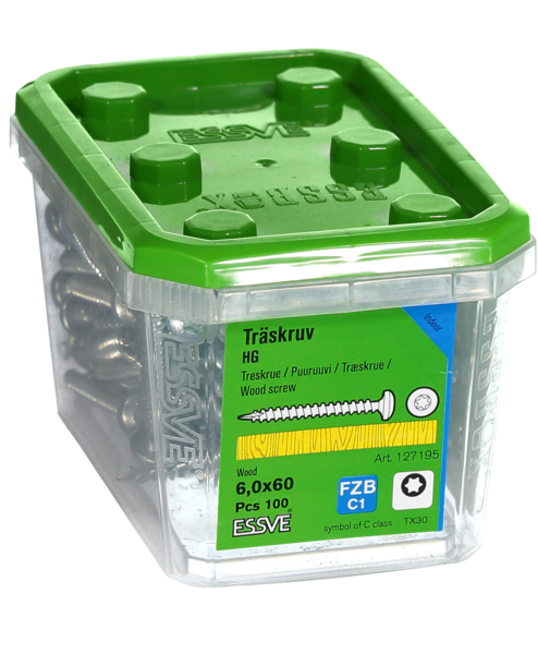 TRÄSKRUV HG KS INV 6,0X60 100 TX30