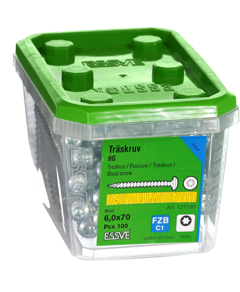 TRÄSKRUV HG KS INV 6,0X70 100 TX30