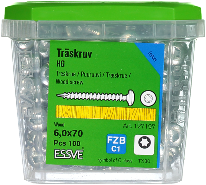 TRÄSKRUV HG KS INV 6,0X70 100 TX30