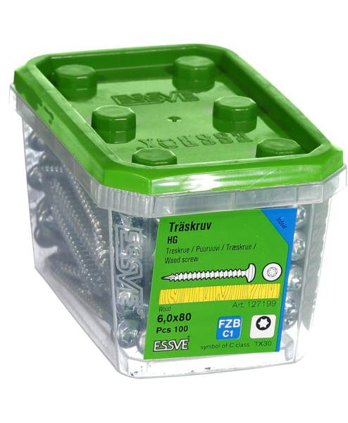 TRÄSKRUV HG KS INV 6,0X80 100 TX30