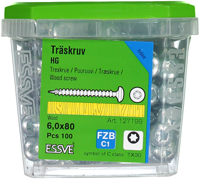 TRÄSKRUV HG KS INV 6,0X80 100 TX30