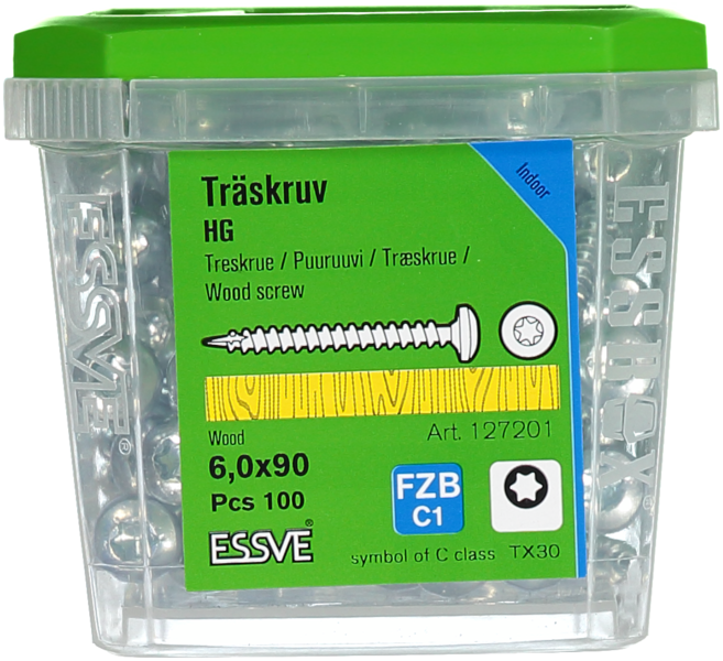TRÄSKRUV HG KS INV 6,0X90 100 TX30