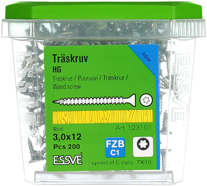 TRÄSKRUV ESSVE HG FS INV 3,0X12 200 TX10