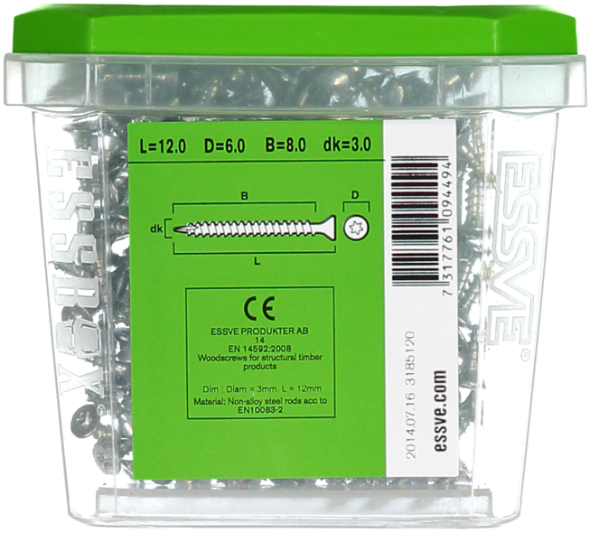 TRÄSKRUV ESSVE HG FS INV 3,0X12 200 TX10