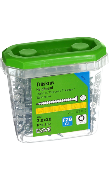 TRÄSKRUV HG FS INV 3,0X20 200 TX10