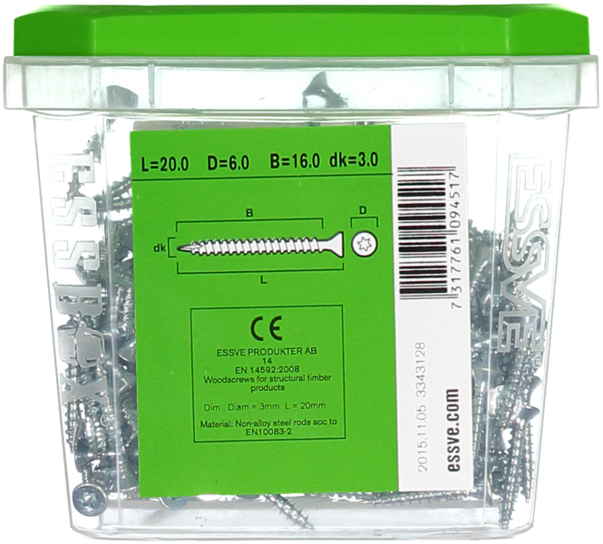 TRÄSKRUV HG FS INV 3,0X20 200 TX10