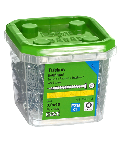 TRÄSKRUV HG FS INV 3,0X40 200 TX10