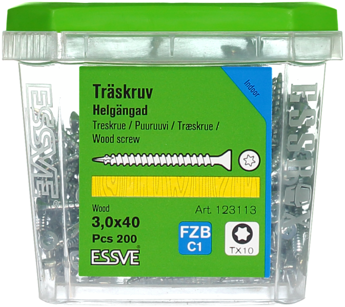 TRÄSKRUV HG FS INV 3,0X40 200 TX10
