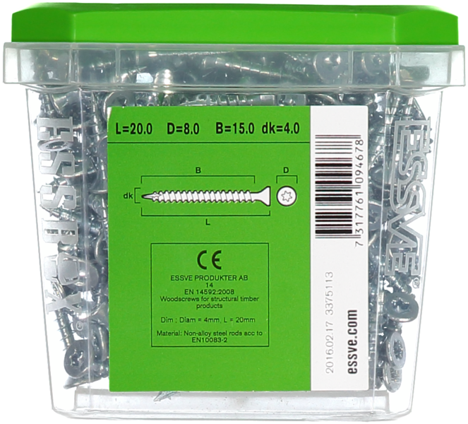 TRÄSKRUV HG FS INV 4,0X20 200 TX20