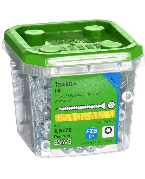 TRÄSKRUV ESSVE HG FS INV 4,5X70 100 TX20