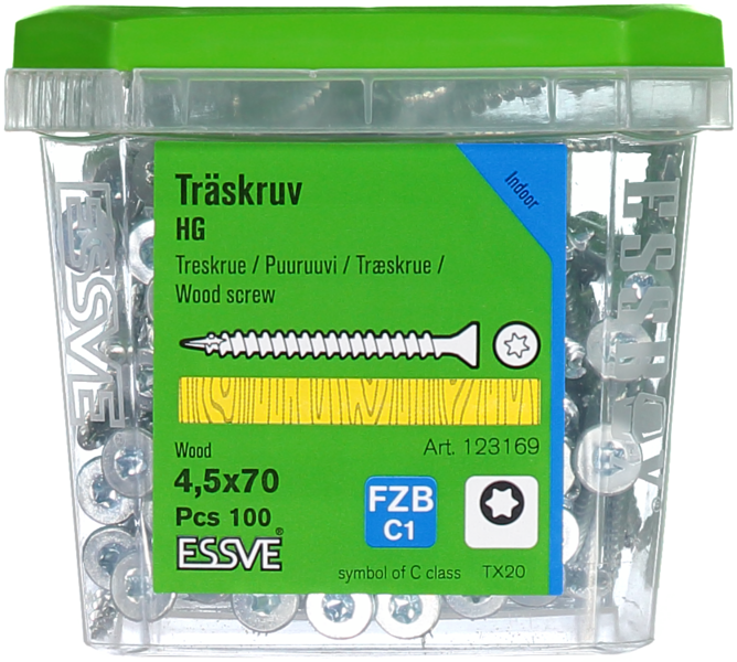 TRÄSKRUV ESSVE HG FS INV 4,5X70 100 TX20