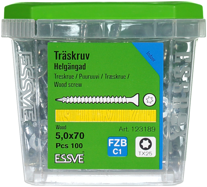 TRÄSKRUV HG FS INV 5,0X70 100 TX25