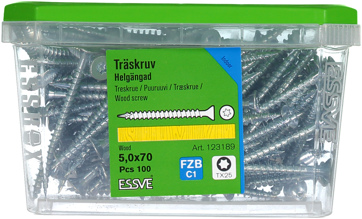 TRÄSKRUV HG FS INV 5,0X70 100 TX25