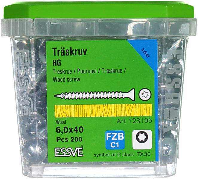 TRÄSKRUV HG FS INV 6,0X40 200 TX30