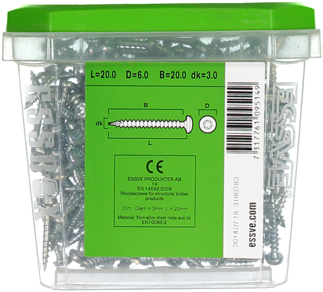 TRÄSKRUV HG KS INV 3,0X20 200 TX10