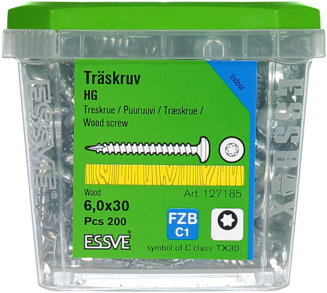 TRÄSKRUV HG KS INV 6,0X30 200 TX30