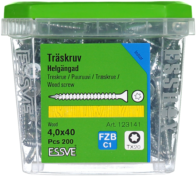 TRÄSKRUV HG FS INV 4,0X40 200 TX20