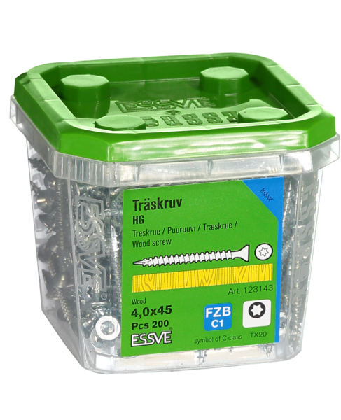 TRÄSKRUV ESSVE HG FS INV 4,0X45 200 TX20