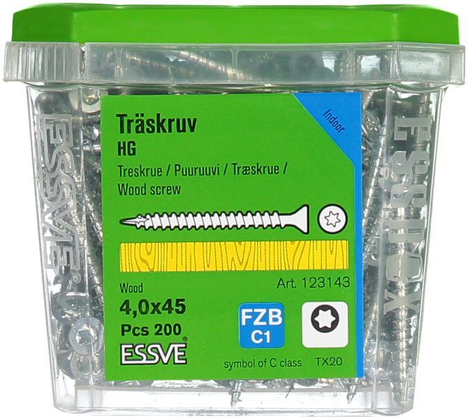 TRÄSKRUV ESSVE HG FS INV 4,0X45 200 TX20