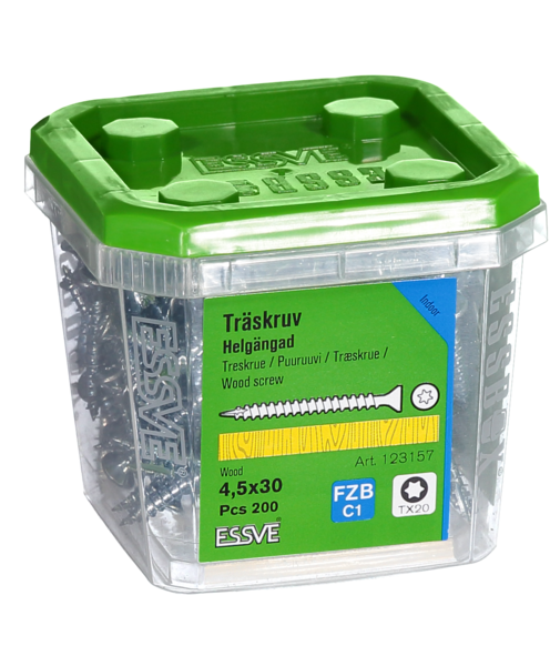 TRÄSKRUV ESSVE HG FS INV 4,5X30 200 TX20