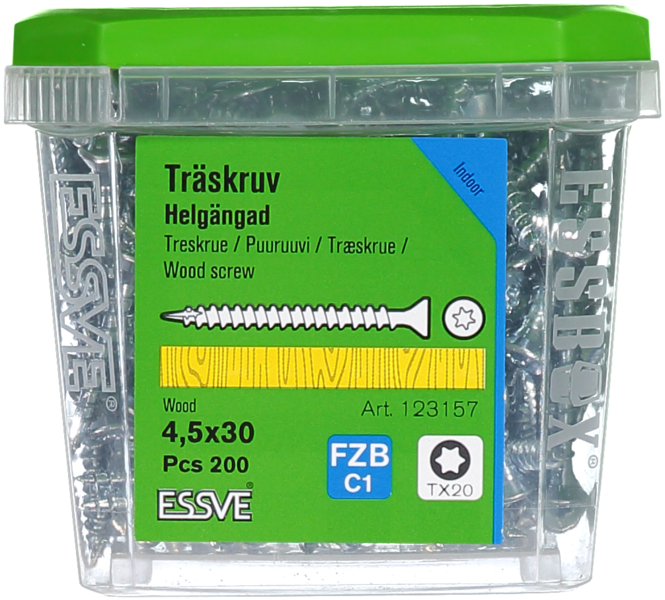 TRÄSKRUV ESSVE HG FS INV 4,5X30 200 TX20