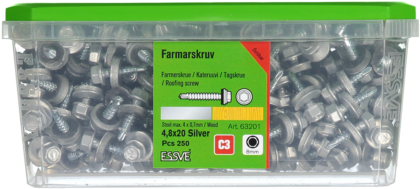 FARMARSKRUV BS SILVER 4,8X20 250ST