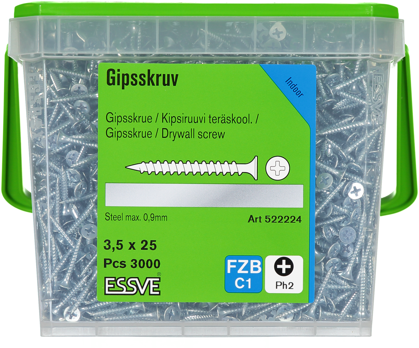 GIPSSKRUV STÅL 3,5X25MM 3000ST STÅLREGEL BLANKFÖRZINKAD