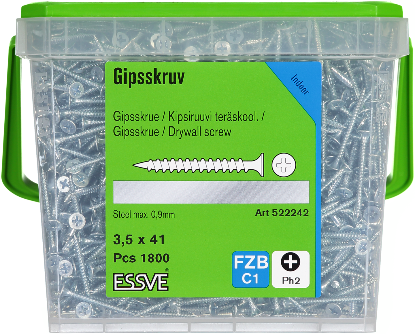 GIPSSKRUV STÅL 3,5X41MM 1800ST STÅLREGEL BLANKFÖRZINKAD