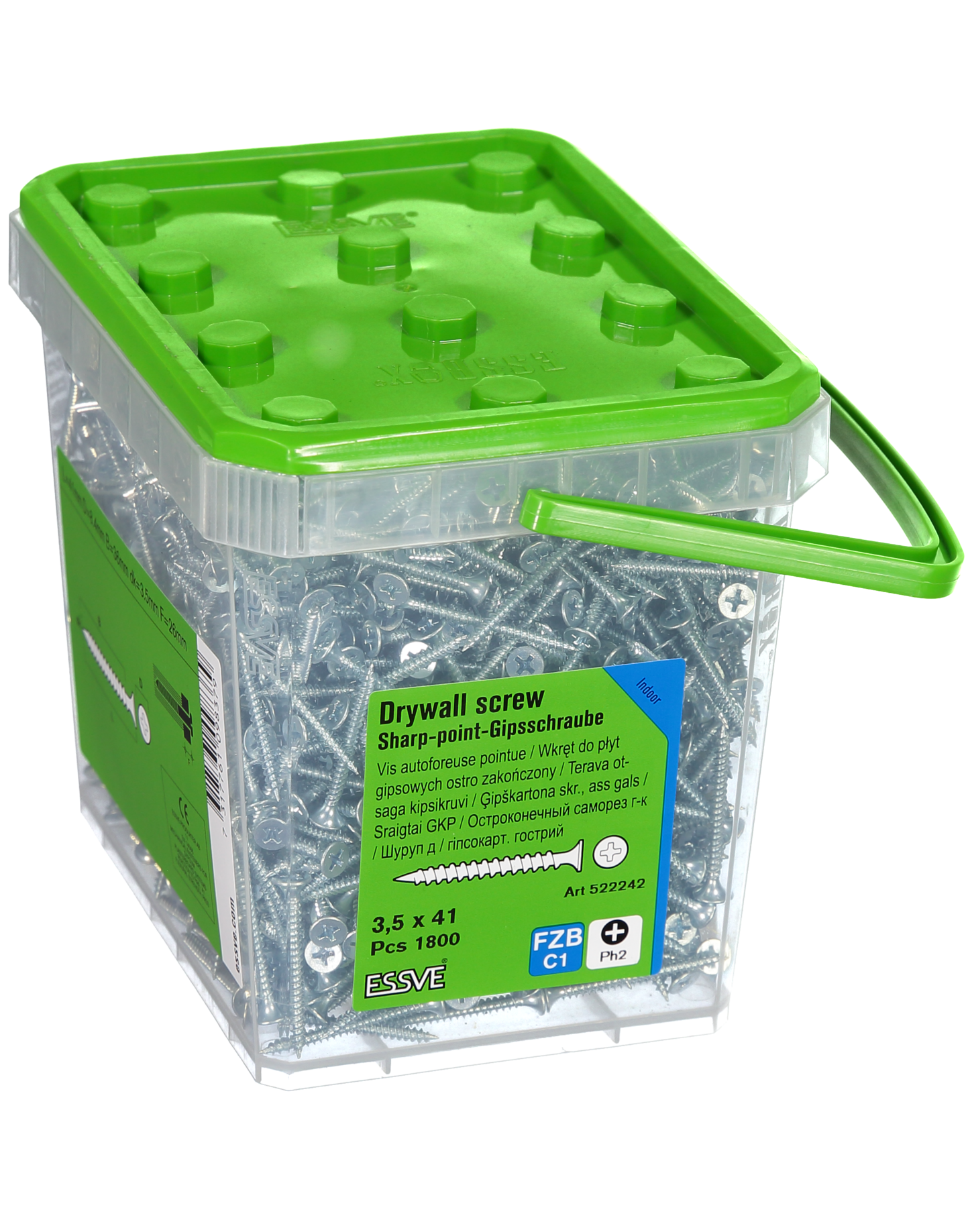 GIPSSKRUV STÅL 3,5X41MM 1800ST STÅLREGEL BLANKFÖRZINKAD